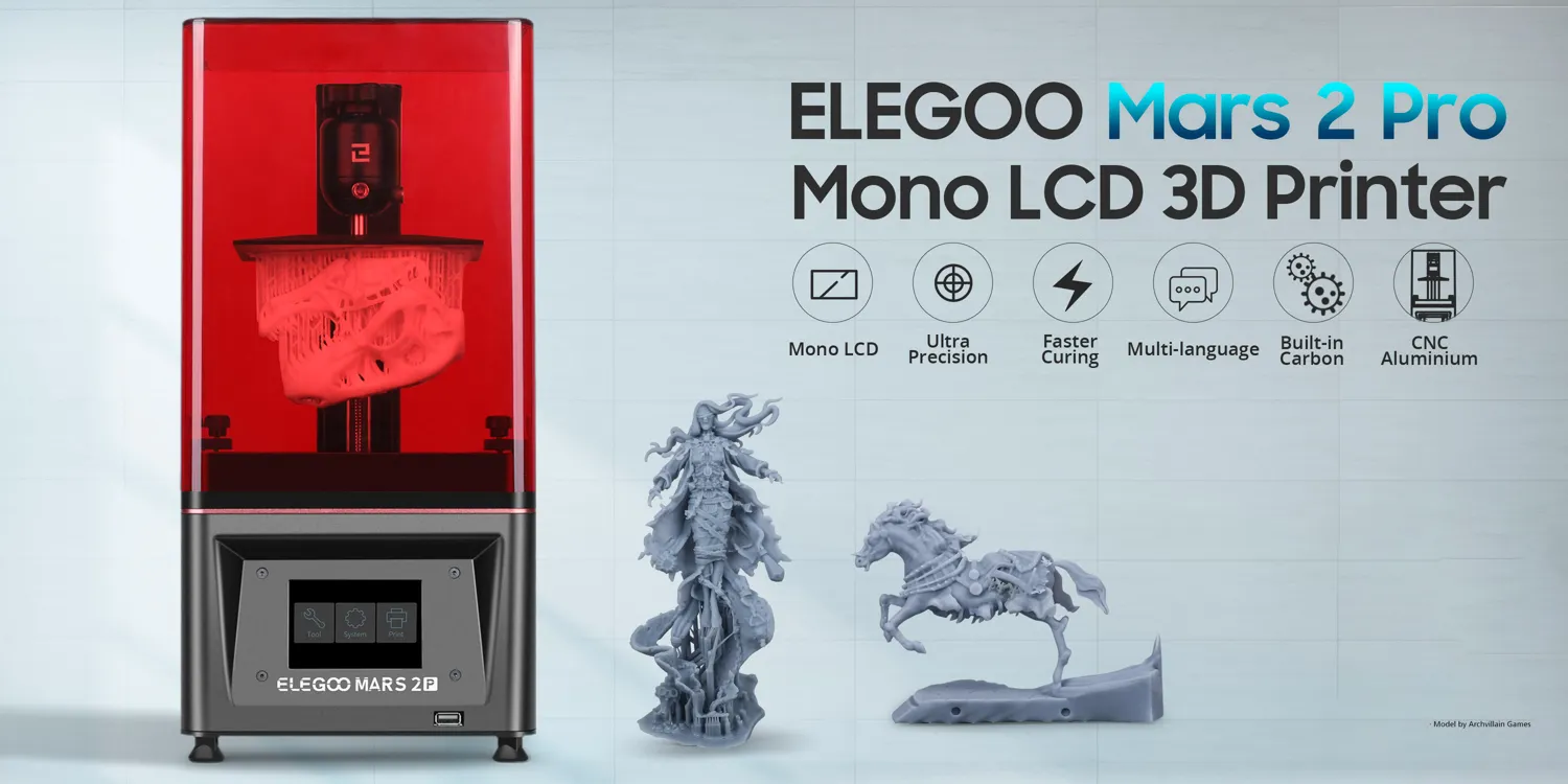 Elegoo Mars 2 Pro Mono LCD 3D Printer