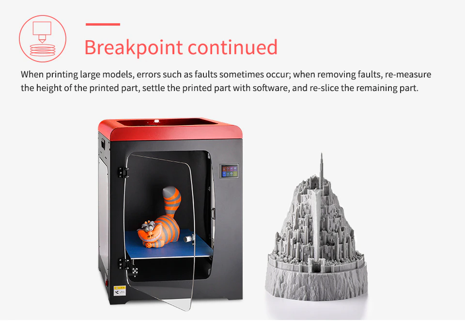  HUAFAST HS-334 FDM 3D Printer breack point continue