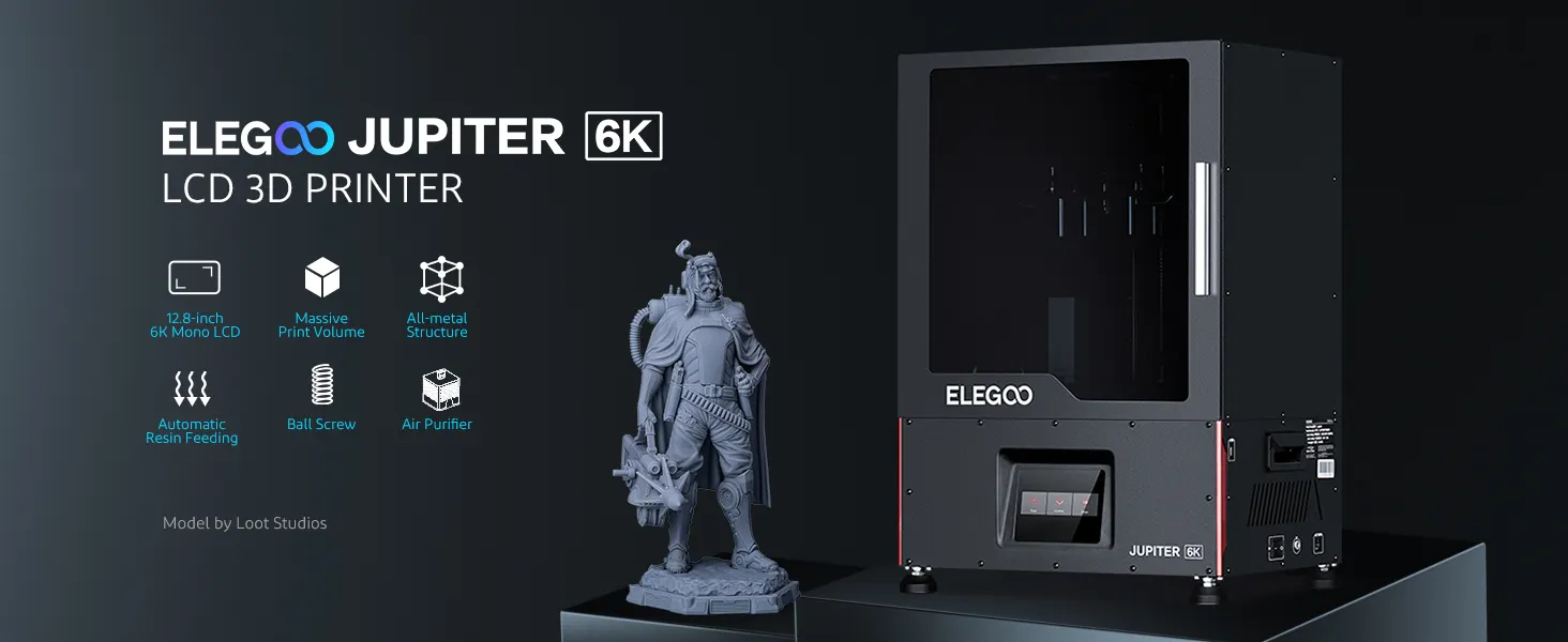 ELEGOO JUPITER 12.8 6K MONO MSLA 3D PRINTER - protomont