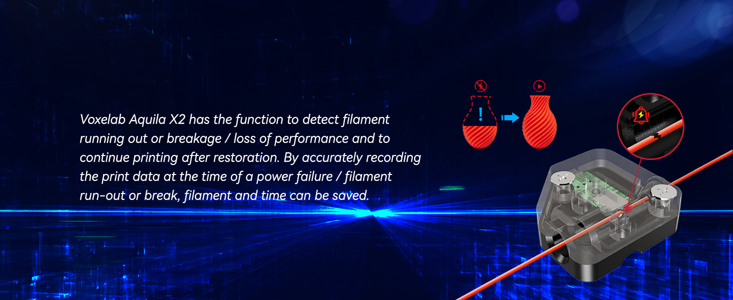  Voxelab Aquila X2 FDM 3D Printer filament detection