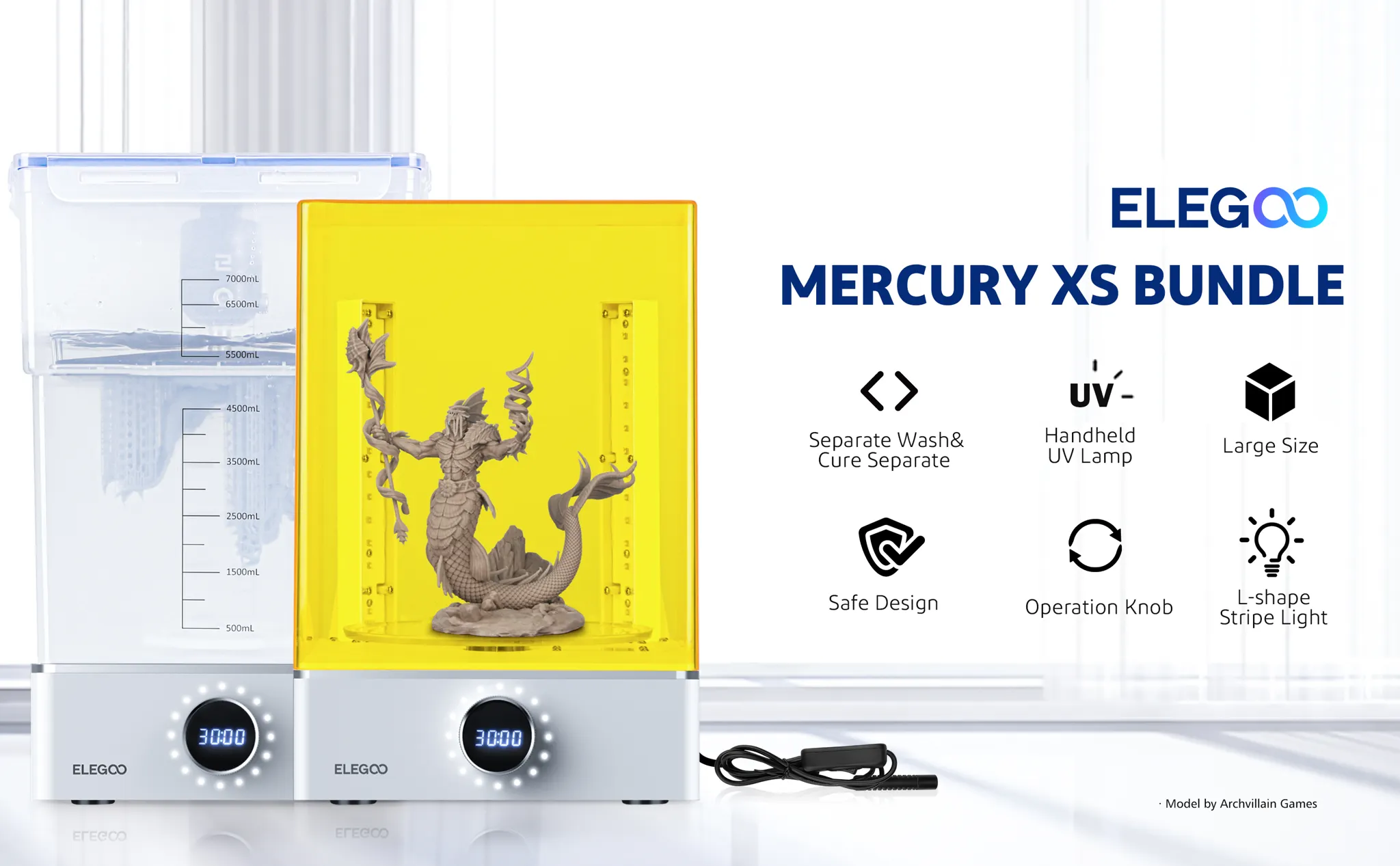 ELEGOO Mercury Curing Machine 405nm Resin UV Curing Box Light