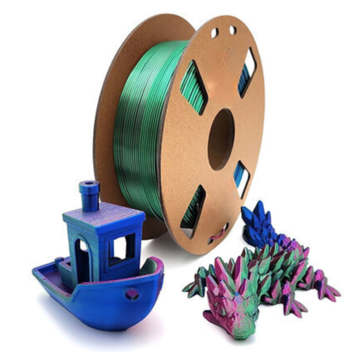 Silk Tri-Colour Red, Blue, and Green 1.75mm PLA 3D Printer Filament | Premium Silk Finish