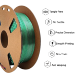 Silk Tri-Colour Red, Blue, and Green 1.75mm PLA 3D Printer Filament | Premium Silk Finish