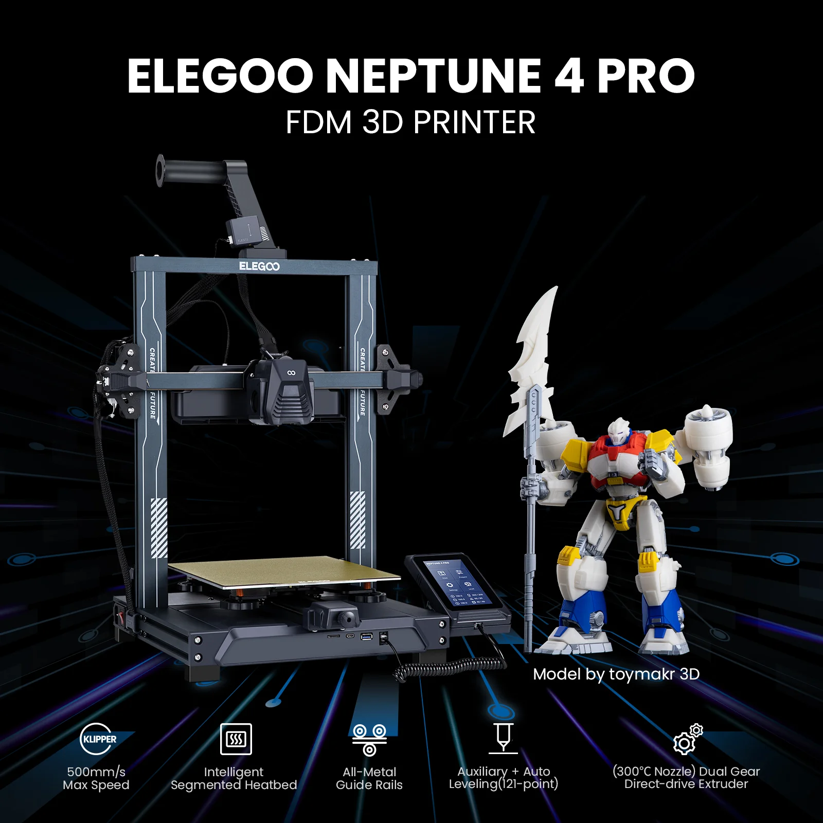 ELEGOO Neptune 4 Pro FDM 3D Printer - protomont