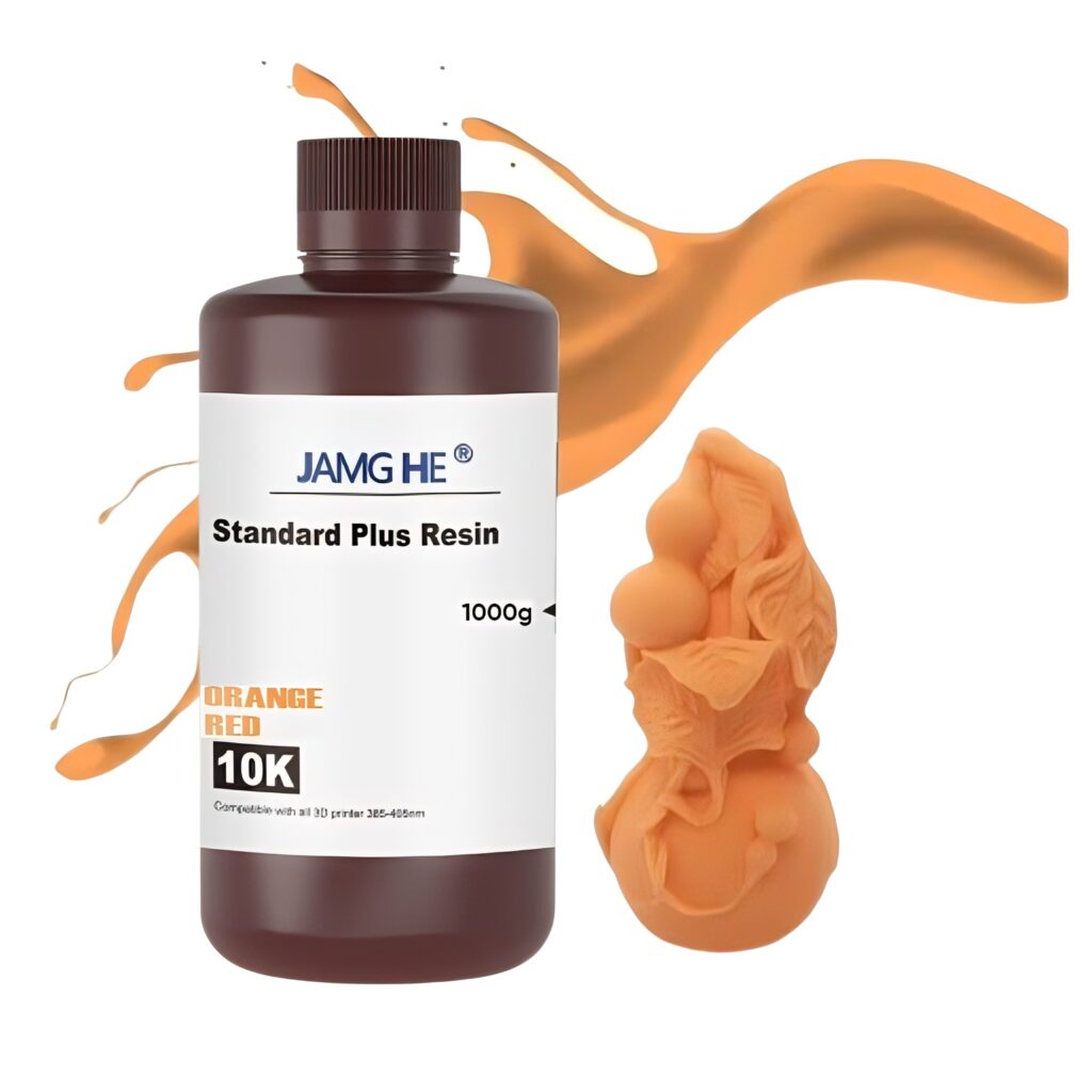 Jamg He 10K Standard Plus Resin for LCD DLP SLA 405nm Printer UV-Curing Photopolymer Rapid High Precision Low Odor Standard Resin , 3D Printer Resin Orange Red