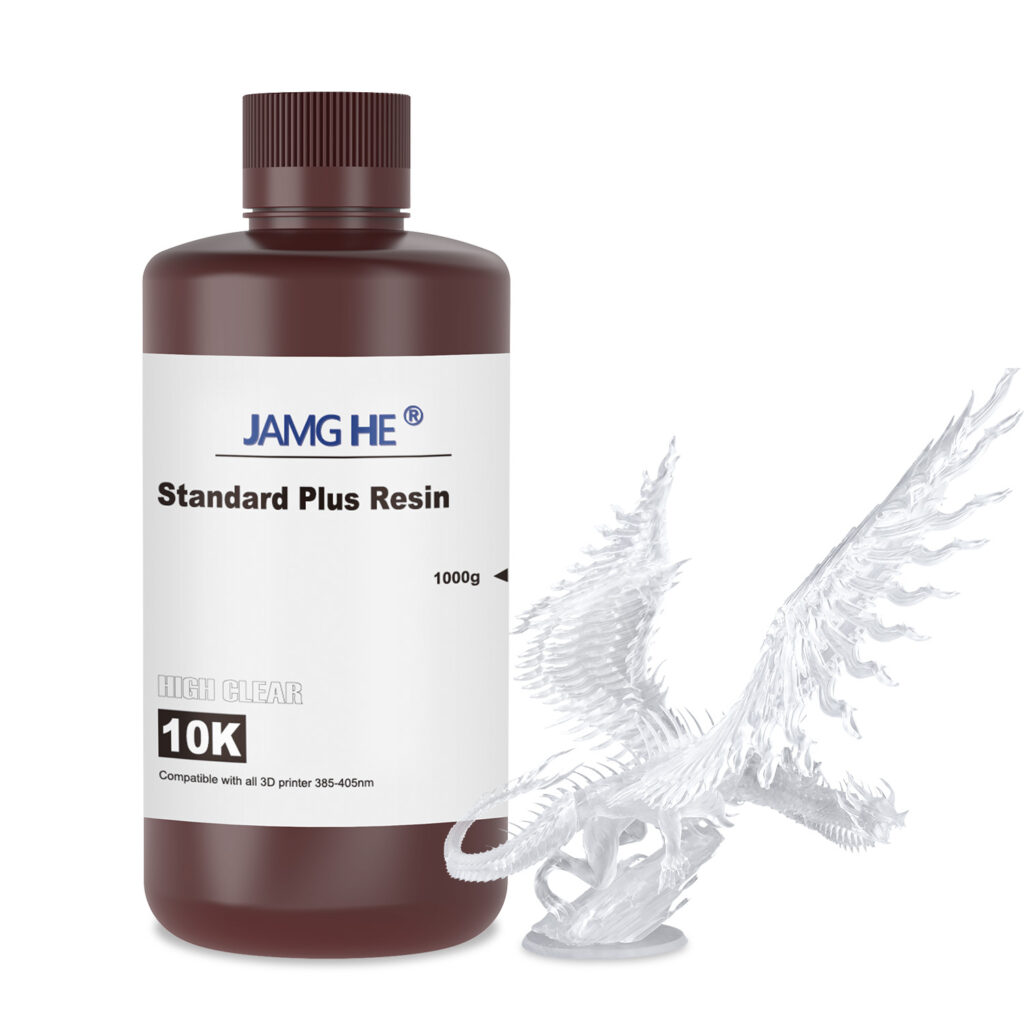 Jamg He 10K Standard Plus Resin for LCD DLP SLA 405nm Printer UV-Curing Photopolymer Rapid High Precision Low Odor Standard Resin , 3D Printer Resin High Clear Transparent
