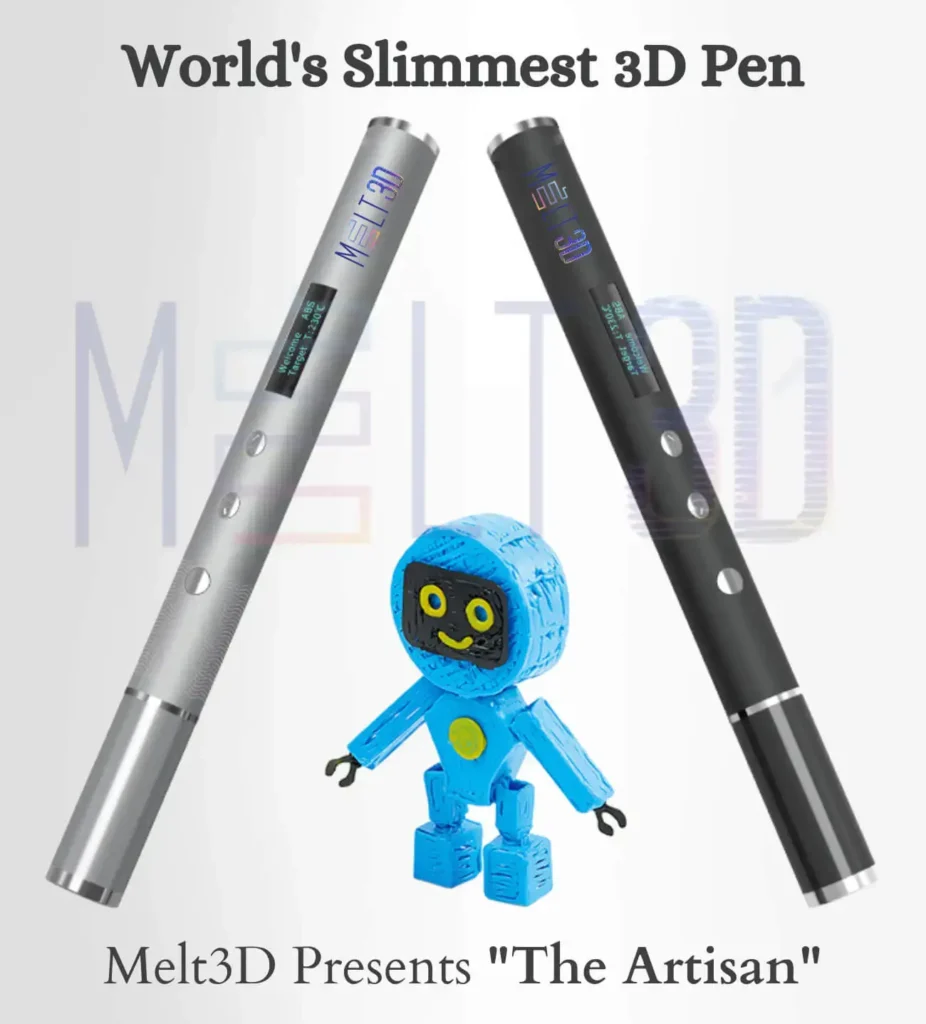 The Artisan: World's Slimmest 3D Pen with Metal Housing and OLED Screen