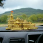 Ayodhya Shri Ram Mandir Resin 3D Model Temple (4 Inches/102)mm Decorative Showpiece for Gift, Multi use CAR Deshboard Ideal for Home Decor, Temple and Best Gift (24KT Gold Plated)