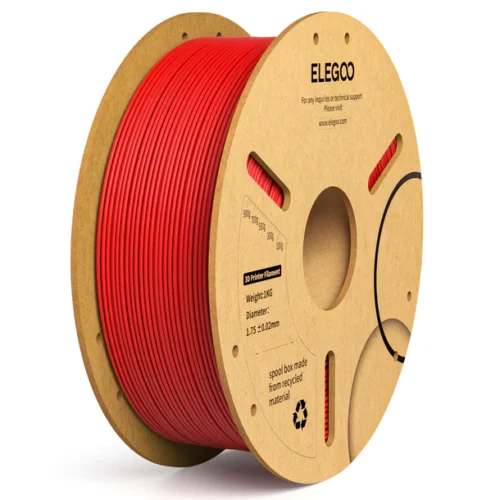 ELEGOO PLA+ Filament (Red) - Premium 3D Printing Material for High-Quality Creations, Clog-Free, and Universally Compatible"| Strong, Smooth, Glossy, Reliable | 1KG Spool - 3D Printer Filament