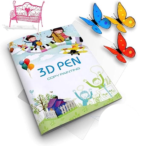 Protomont 3D Pen Professional 3D Drawing Book Included! Copy Painting, Reusable Color Printing Paper Mold, Model Making Arts & Crafts (20 Pages, 40 Patterns)Big
