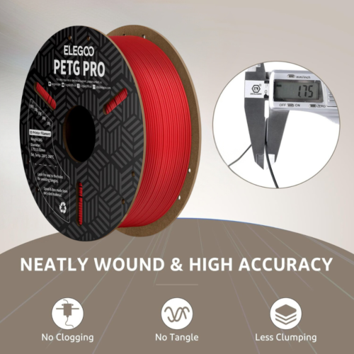 ELEGOO PETG PRO Filament (Red): Precision and Strength for Affordable and Reliable 3D Printing in India