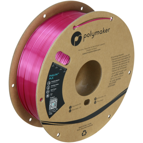 Polymaker PolyLite™ Silk PLA Filament(Magenta)1.75mm 1Kg - High-Quality, Eco-Friendly 3D Printer Filament