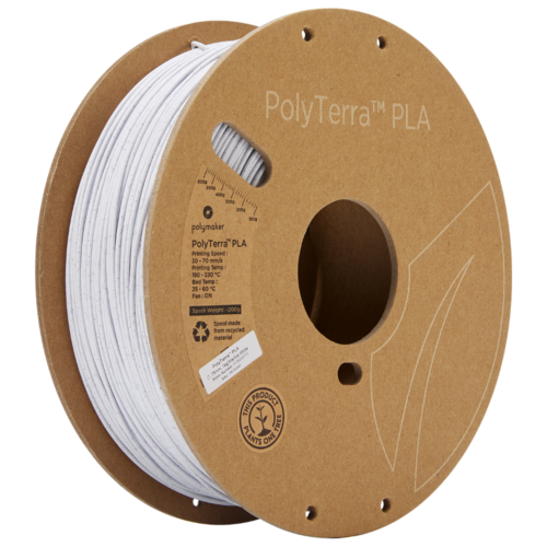 Polymaker PolyTerra™ Marble PLA Filament (White)- Eco-friendly, Marble-like Finish for Artistic Prints