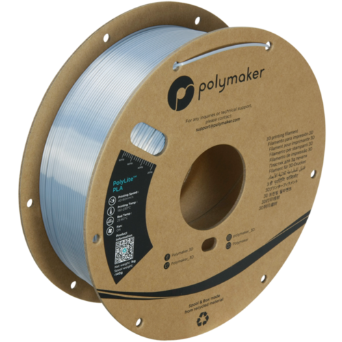 Polymaker PolyLite™ Silk PLA Filament(Silver)1.75mm 1Kg - High-Quality, Eco-Friendly 3D Printer Filament