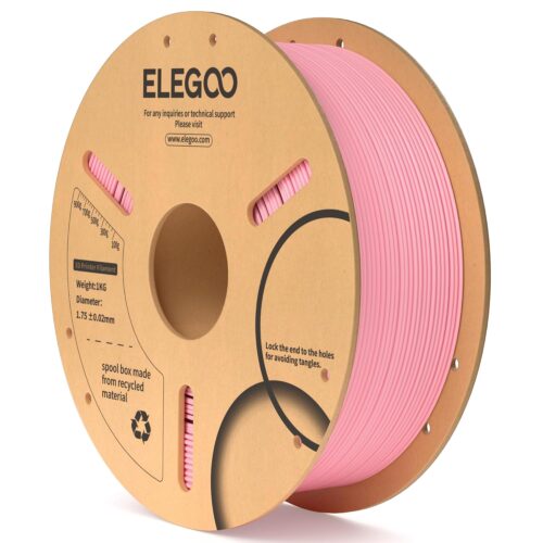 ELEGOO PLA+ Filament (Pink) – Premium 3D Printing Material for High-Quality Creations, Clog-Free, and Universally Compatible”| Strong, Smooth, Glossy, Reliable | 1KG Spool – 3D Printer Filament