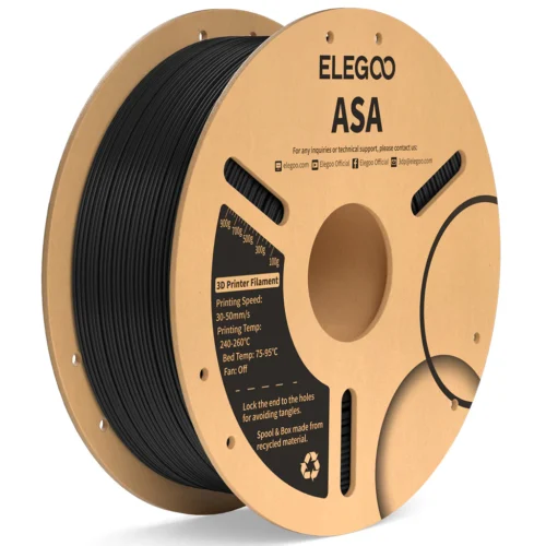 ELEGOO ASA Filaments (Black): Most Affordable, and UV & weather resistance 3D Printer Filaments for FDM 3D Printers