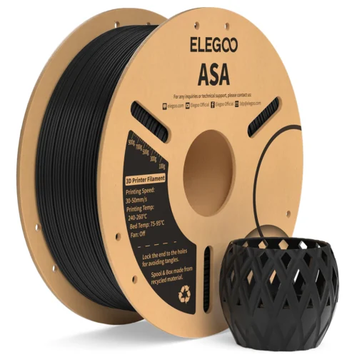 ELEGOO ASA Filaments (Black): Most Affordable, and UV & weather resistance 3D Printer Filaments for FDM 3D Printers