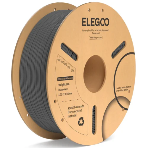ELEGOO PLA+ Filament (Space Grey) – Premium 3D Printing Material for High-Quality Creations, Clog-Free, and Universally Compatible”| Strong, Smooth, Glossy, Reliable | 1KG Spool – 3D Printer Filament