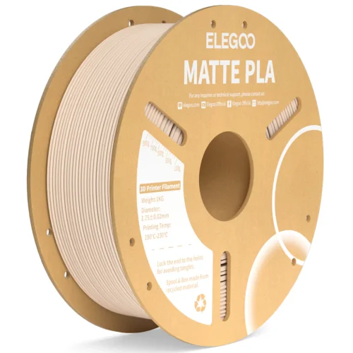 ELEGOO PLA Matte Filament 1.75mm - Versatile Printing Material, 1kg (Beige)