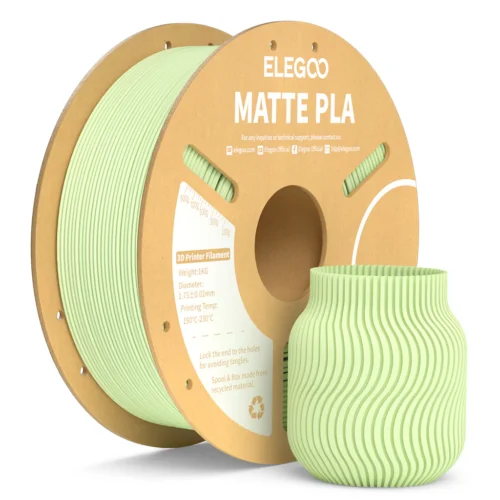 ELEGOO PLA Matte Filament 1.75mm - Versatile Printing Material, 1kg (Mint Green)