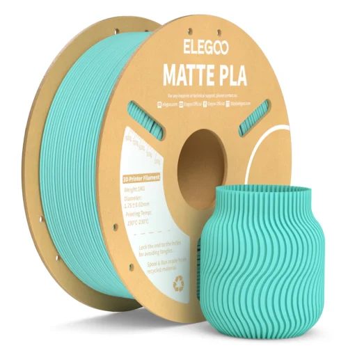 ELEGOO PLA Matte Filament 1.75mm - Versatile Printing Material, 1kg (Teal Green)