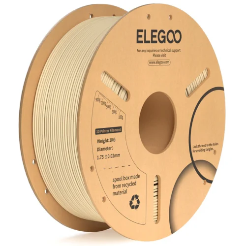 ELEGOO PLA+ Filament (Beige) – Premium 3D Printing Material for High-Quality Creations, Clog-Free, and Universally Compatible”| Strong, Smooth, Glossy, Reliable | 1KG Spool – 3D Printer Filament