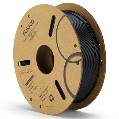 ELEGOO PLA+ Filament (Black) – Premium 3D Printing Material for High-Quality Creations, Clog-Free, and Universally Compatible”| Strong, Smooth, Glossy, Reliable | 1KG Spool – 3D Printer Filament