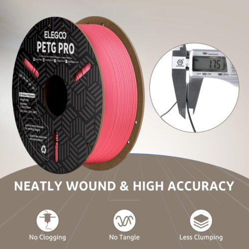 ELEGOO PETG PRO Filament (Pink): Precision and Strength for Affordable and Reliable 3D Printing in India