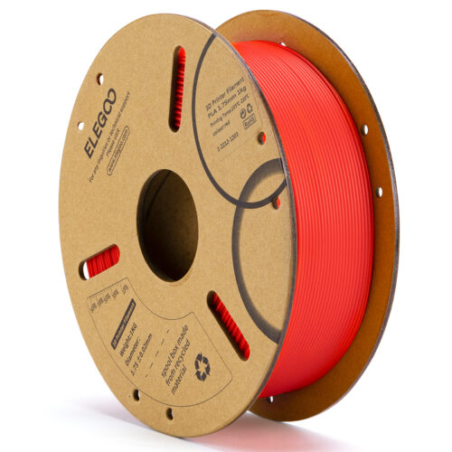 ELEGOO PLA+ Filament (Red) – Premium 3D Printing Material for High-Quality Creations, Clog-Free, and Universally Compatible”| Strong, Smooth, Glossy, Reliable | 1KG Spool – 3D Printer Filament