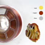 Filamont Silk Tri Color Gold, Silver, and Copper 3D Printer Filament