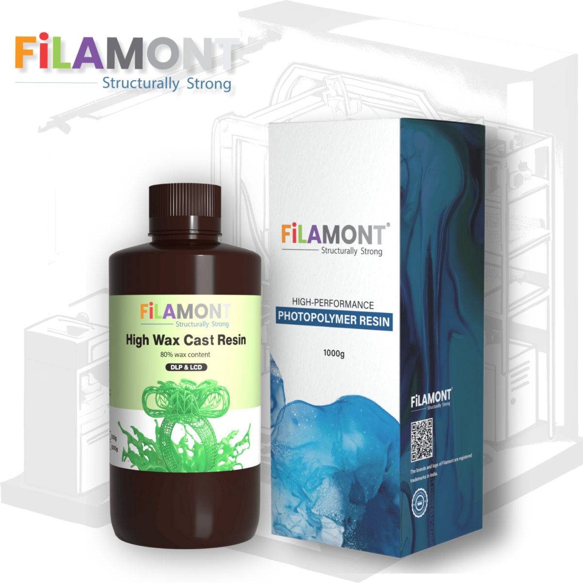 Filamont 80% High Wax Cast Resin (Dark Green)