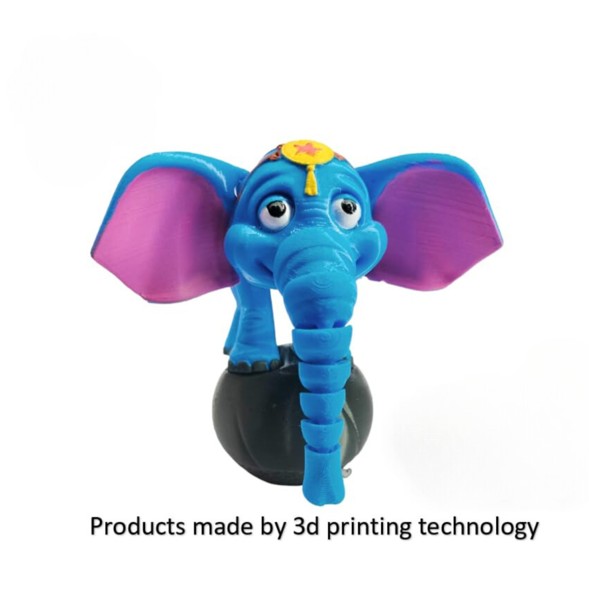 Protomont Flexi Elephant with Ball - 3D Printed Articulated Toy for Kids