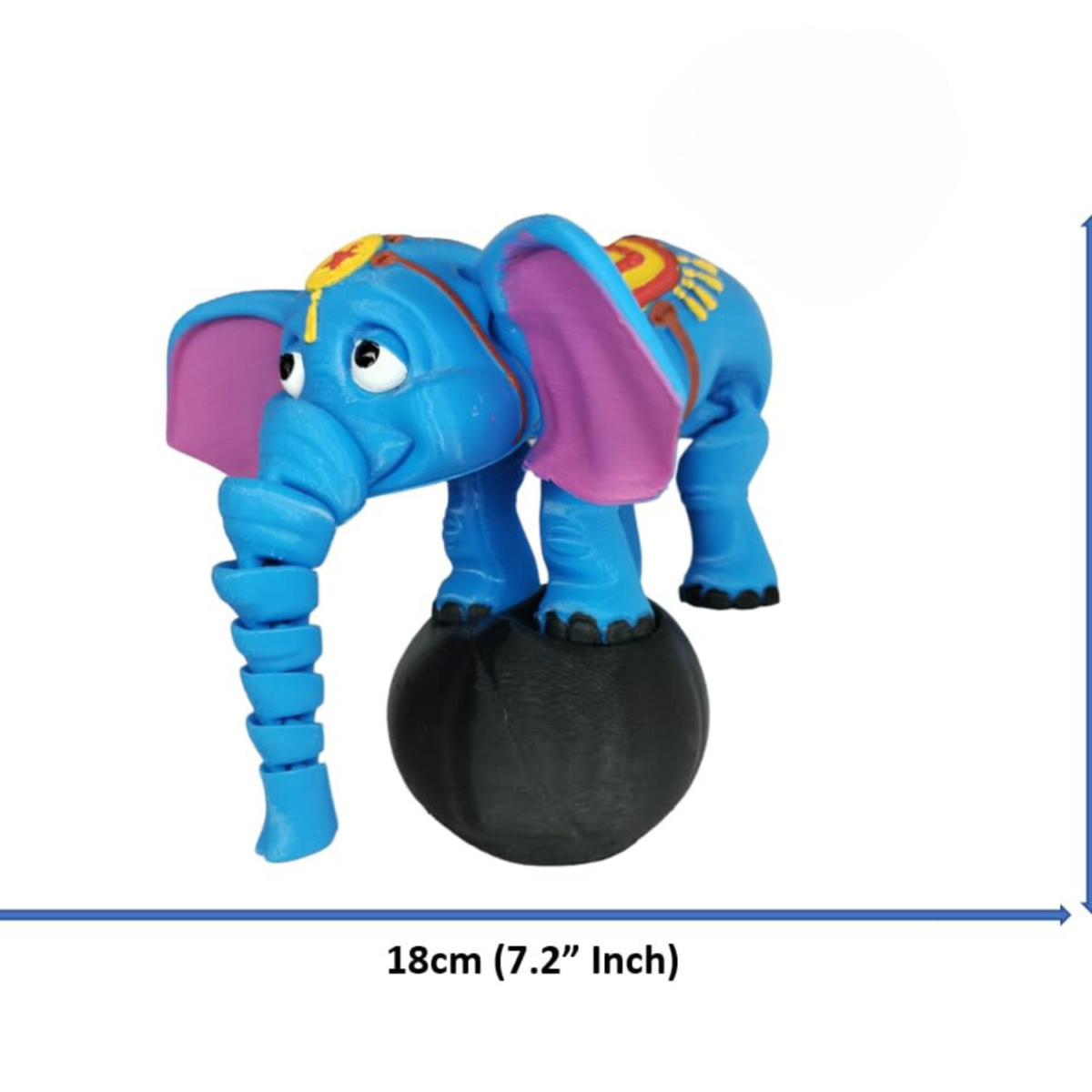 Protomont Flexi Elephant with Ball - 3D Printed Articulated Toy for Kids