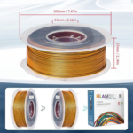 Filamont Silk Tri Color Red, Gold, and Black 3D Printer Filament