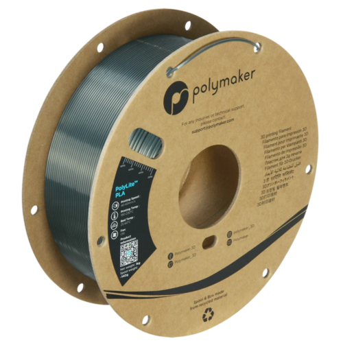 Polymaker PolyLite™ Silk PLA Filament (Silk Gunmetal Grey)