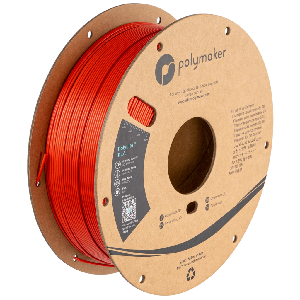 Polymaker PolyLite™ Silk PLA Filament (Silk Red)