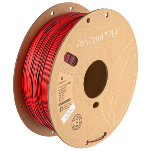 Polymaker PolyTerra™ Dual Matte PLA Filament Shadow Red (Black-Red): Premium Quality 3D Printer Filament