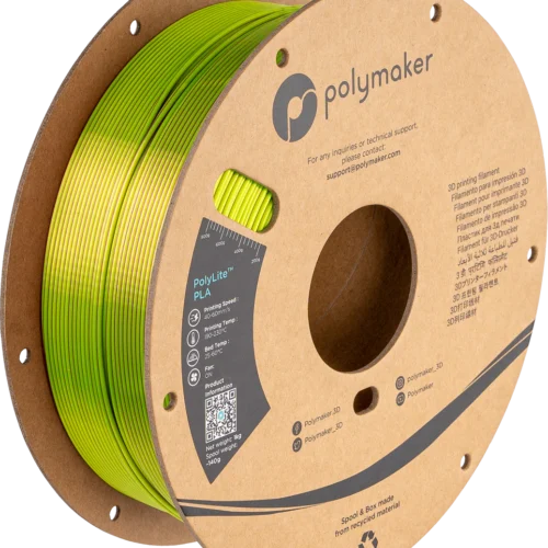 Polymaker PolyLite™ Dual Silk PLA Aubergine (Silk Lime / Silk Magenta) – Best Silk PLA Filament for Stunning 3D Prints