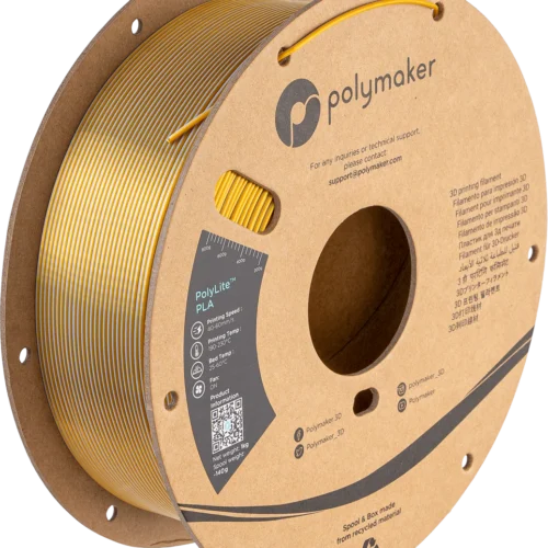 Polymaker PolyLite™ Dual Silk PLA Crown (Silk Gold / Silk Sliver)– Best Silk PLA Filament for Stunning 3D Prints