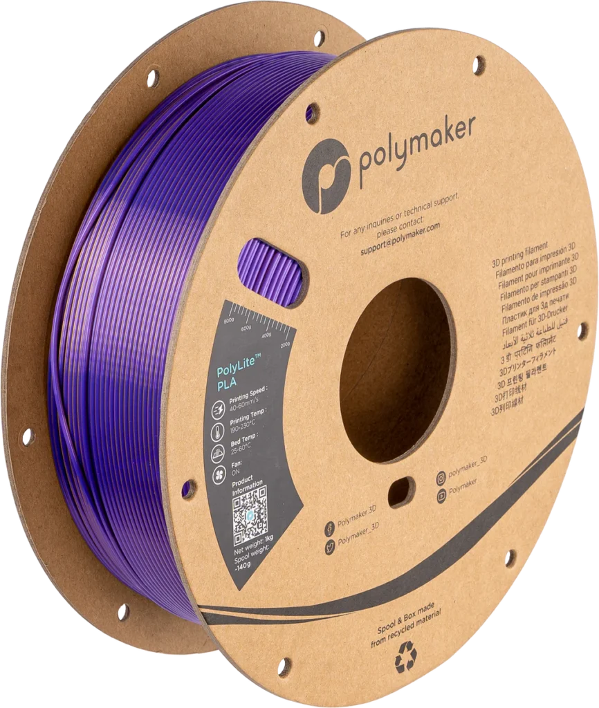 Polymaker PolyLite™ Dual Silk PLA Sovereign (Silk Gold / Silk Purple)– Best Silk PLA Filament for Stunning 3D Prints