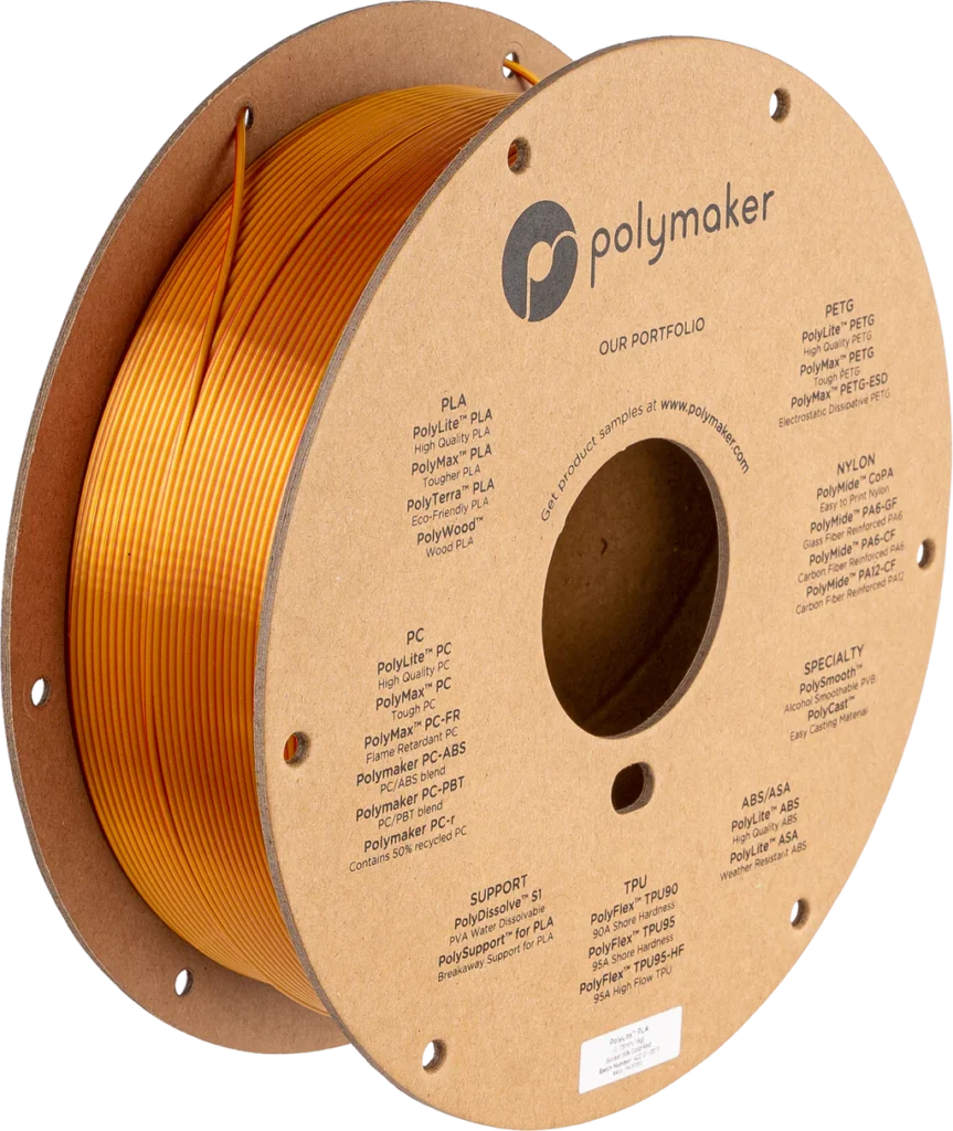 Polymaker PolyLite™ Dual Silk PLA Sunset (Silk Gold / Silk Red)– Best Silk PLA Filament for Stunning 3D Prints