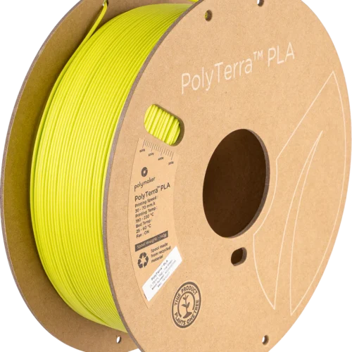 Polymaker PolyTerra Matte PLA Lime Green 3D Printer Filament – High-Quality Matte Finish for Precise Printing