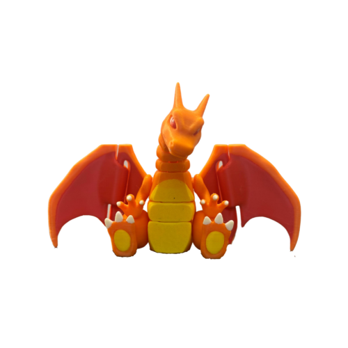 of Charizard with the Protomont 3D Printed Articulated Charizard Miniature! This poseable and flexible Pokémon collectible is perfect for fans who love dynamic figures