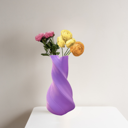 Elegant 3D Printed Purple Twisted Vase – Modern Home Décor & Thoughtful Gift Enhance your living space with this stunning 3D-printed purple twisted vase