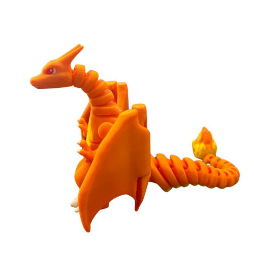 of Charizard with the Protomont 3D Printed Articulated Charizard Miniature! This poseable and flexible Pokémon collectible is perfect for fans who love dynamic figures