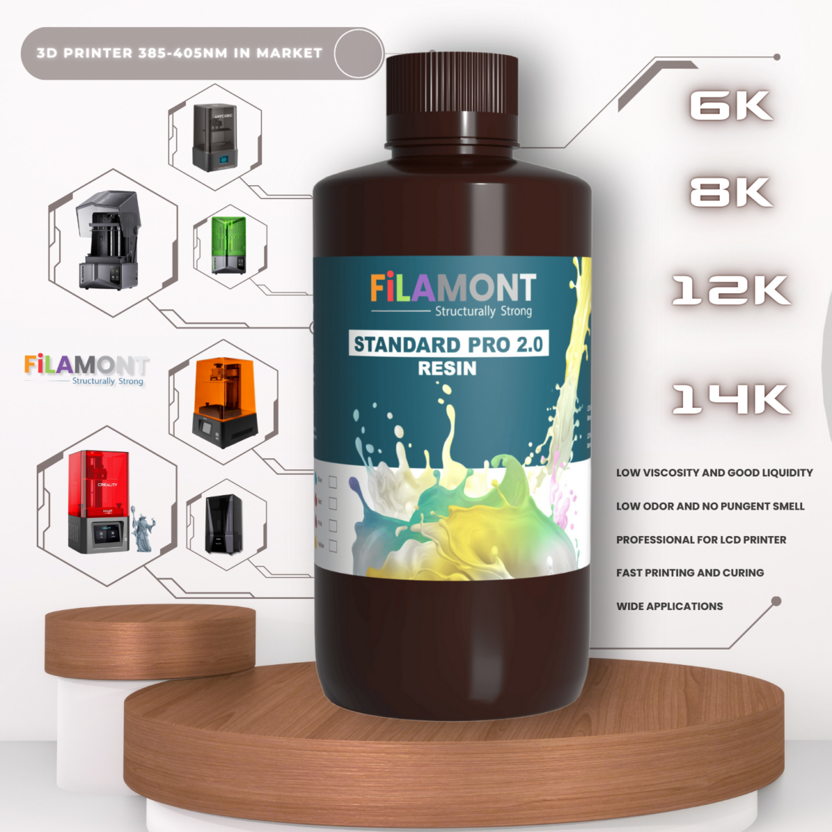 Filamont Standard Pro Resin 2.0 is the ultimate 3D Printing Resin solution for professionals seeking High-Quality 3D Resin