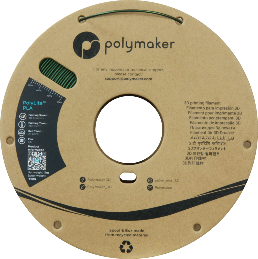 Polymaker PolyLite™ PLA Sparkle Dark Green - Premium 3D Printer Filament ( 1.75mm, 1Kg) | High-Quality PLA FDM Printer Filament with a Beautiful Sparkle Finish