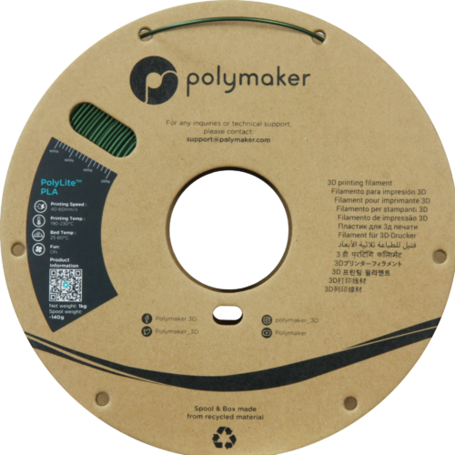 Polymaker PolyLite™ PLA Sparkle Dark Green - Premium 3D Printer Filament ( 1.75mm, 1Kg) | High-Quality PLA FDM Printer Filament with a Beautiful Sparkle Finish