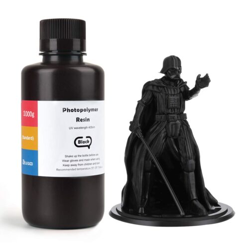 ELEGOO Standard Black Resin – High Precision Photopolymer for 3D Printers