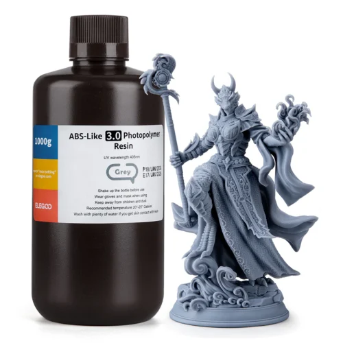 ELEGOO ABS-Like Photopolymer 3D Printer Resin 3.0 – Grey (Latest Version)